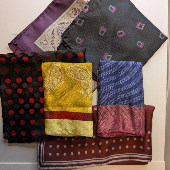 Bundle Of 6 Silk Pocket Squares - Picture 1 of 7